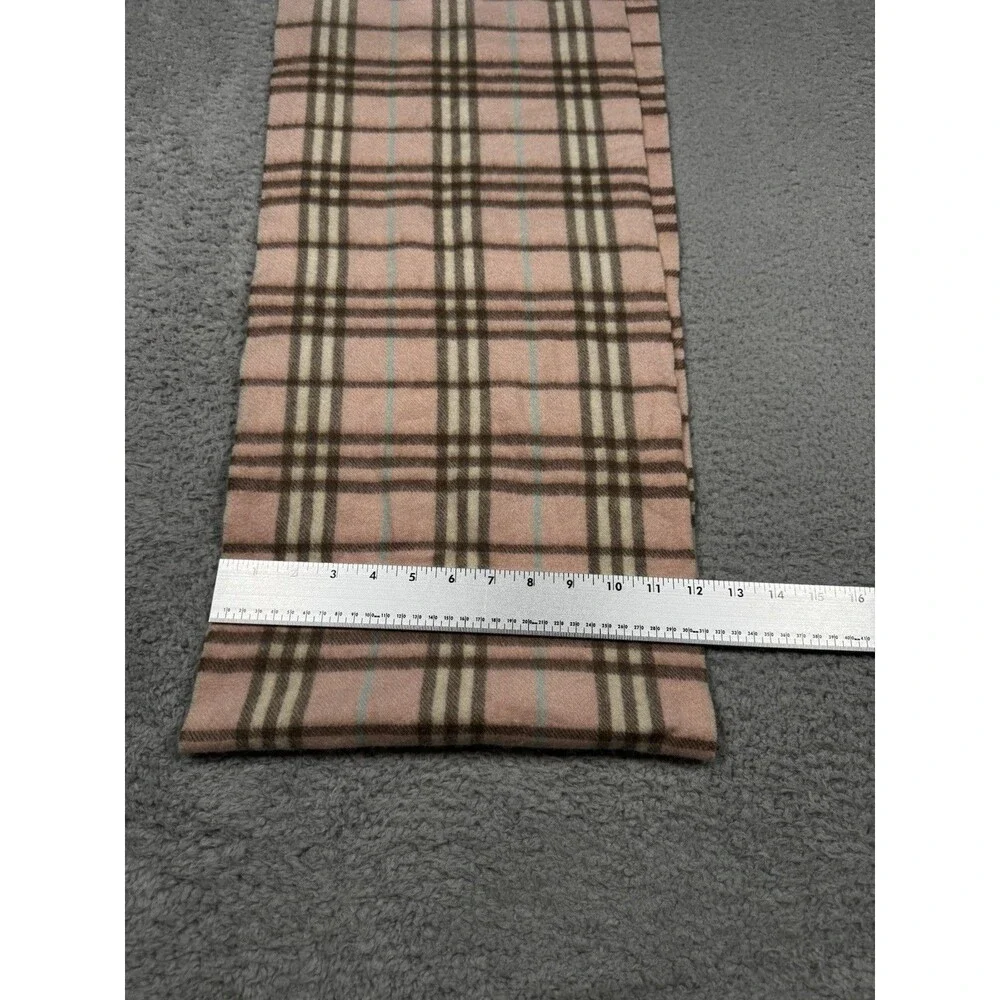 BURBERRY Light Pink 100%  Cashmere Classic Vintage  Nova Scarf 12” X 56”
